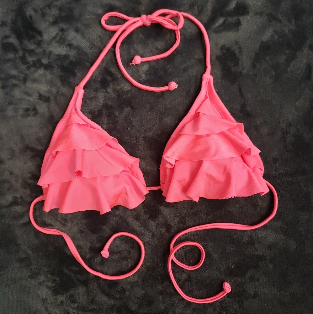 Hot Pink Bikini Top w/Ruffles